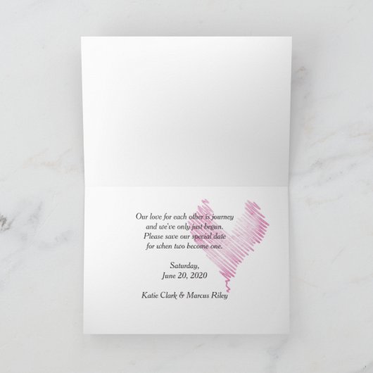 Save the Date Hochzeitssterne und Perlen Ankündigung (Innenseite)