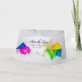 Save the Date Hochzeitssterne und Perlen Ankündigung (Vorderseite)