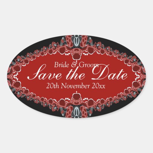 Save the Date Hochzeitsticker für Digitalfotografi Ovaler Aufkleber (Vorderseite)