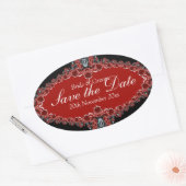 Save the Date Hochzeitsticker für Digitalfotografi Ovaler Aufkleber (Umschlag)