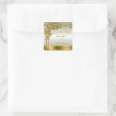 Save the Date Hochzeitsticker Quadratischer Aufkleber (Tasche)