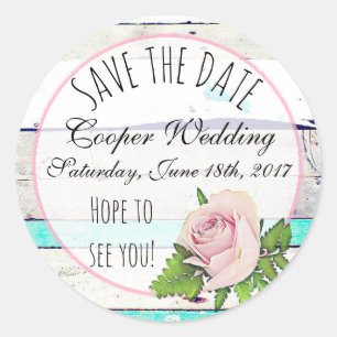 Save the Date Hochzeitsticker Runder Aufkleber