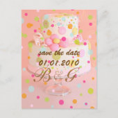 Save the Date, Hochzeitstorte Ankündigungspostkarte (Vorderseite)