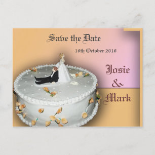 Save the Date Hochzeitstorte Ankündigungspostkarte