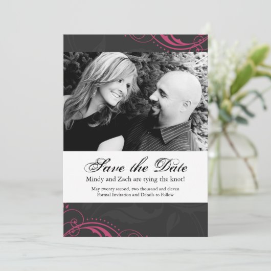 Save the Date Hochzeitsvorlage (Stehend Vorderseite)