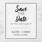 Save the Date Hochzeitsweinmarke Weinetikett (Einzelnes Label)