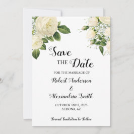 Save the Date Hochzeitweiße Blume Einladung