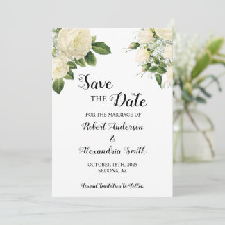 Save the Date Hochzeitweiße Blume Einladung