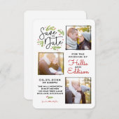 Save the Date Holiday Wedding Wreath Berries | (Vorne/Hinten)