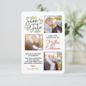 Save the Date Holiday Wedding Wreath Berries | (Stehend Vorderseite)