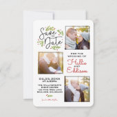 Save the Date Holiday Wedding Wreath Berries | (Vorderseite)