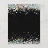 Save the Date Holographic Glitzern Black Budget Flyer (Hinten)