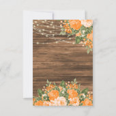 Save the Date Holz, Lanterne und orange Blume (Rückseite)