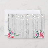 Save the Date Holz Rote Rustikale Blumenleuchten l (Rückseite)