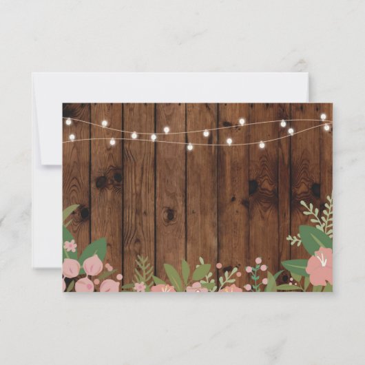 Save the Date Holz Rustikale Blumenleuchten laden (Rückseite)