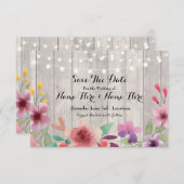 Save the Date Holz Rustikale Blumenleuchten laden (Vorne/Hinten)