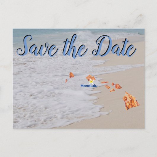Save the Date Honolulu Hawaii Wedding Postkarte (Vorderseite)
