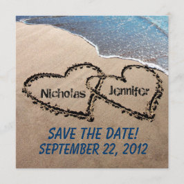 Save the Date hört in Sand Hochzeit Einladung