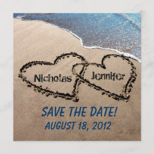 Save the Date hört in Sand Hochzeit Einladung
