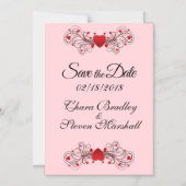 Save the Date hört Rosa Magneteinladung (Vorderseite)