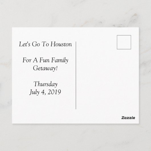 Save the Date - Houston - Postkarte (Rückseite)