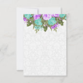 Save the Date Hübsche Aquamarine und violette Blum (Rückseite)