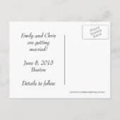 Save the Date Hübsche Script-Postkarte Ankündigungspostkarte (Rückseite)