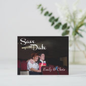 Save the Date Hübsche Script-Postkarte Ankündigungspostkarte (Stehend Vorderseite)