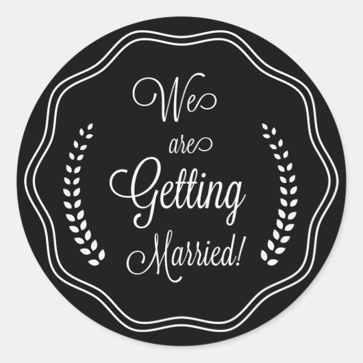 Save the Date Hübsches Skript-Siegel Runder Aufkleber (Vorderseite)