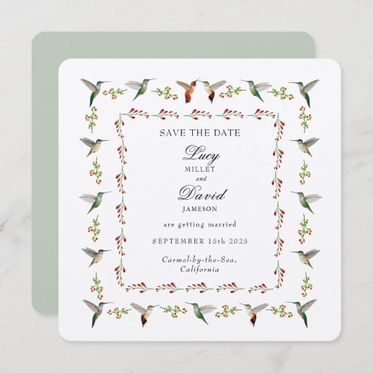 Save the Date Hummingbird (Vorne/Hinten)