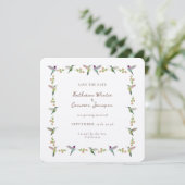 Save the Date Hummingbird Card (Stehend Vorderseite)