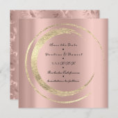 Save the Date Hummingbird Rose Goldene Kreise (Vorne/Hinten)