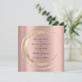 Save the Date Hummingbird Rose Goldene Kreise (Stehend Vorderseite)