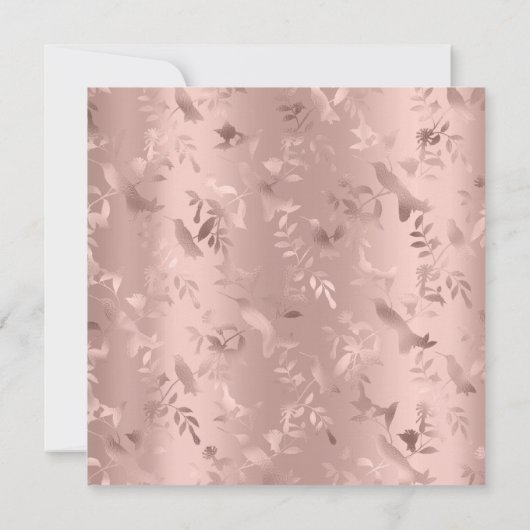 Save the Date Hummingbird Rose Goldene Kreise (Rückseite)