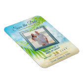 Save the Date Ihr Foto Beach Wedding Palm Blätter Magnet (Rechte Seite)