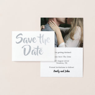 Save the Date/Ihr Foto/Silber Folienkarte
