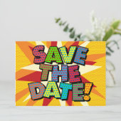 SAVE THE DATE Ihr Message Speech Bubble Spaß Ankündigung (Stehend Vorderseite)