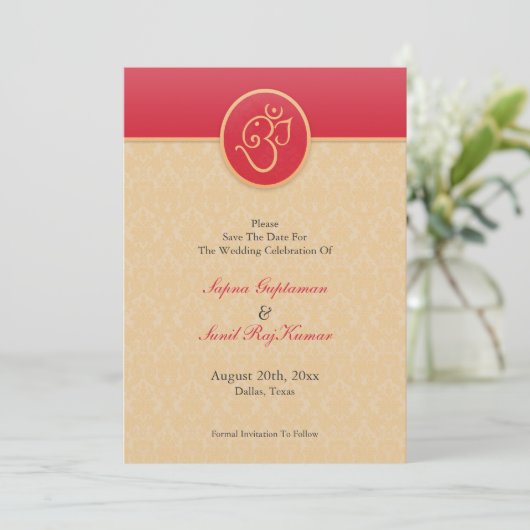 Save the Date im indischen Stil (Stehend Vorderseite)