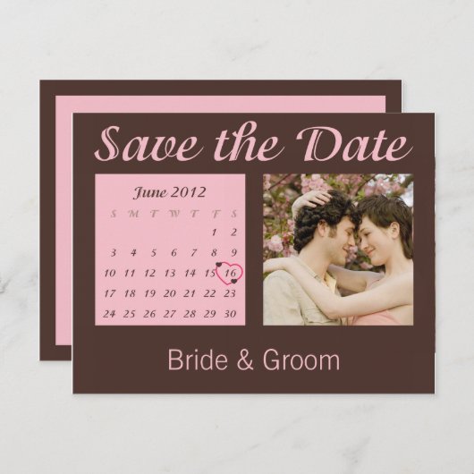 Save the Date im Juni 2012 Einladung (Vorne/Hinten)