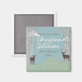 Save the Date im Wald Magnet (Vorderseite/Rückseite)