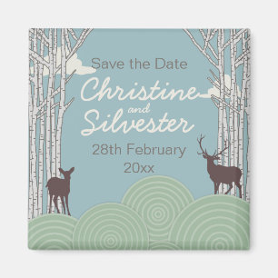Save the Date im Wald Magnet