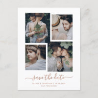 Save The Date | Imitats Rose Gold Vier FotoCollage