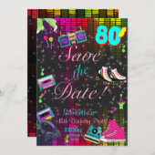 Save the Date in den 80er Jahren, jedes Alter, (Vorne/Hinten)