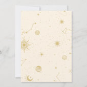 Save the Date in den Sternen geschriebener Celesti Einladung (Rückseite)