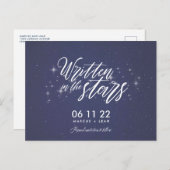 Save the Date in den Sternen geschriebener Celesti Postkarte (Vorne/Hinten)