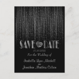 Save the Date in einer Silver Light Dusche und Sch Ankündigungspostkarte