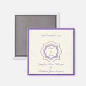 Save the Date in Lila und Elfenbeinküste Inspirier Magnet (Vorderseite/Rückseite)