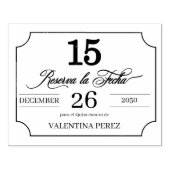 Save the Date in Spanischer Sprache für Quinceaner Gummistempel (Prägung)