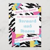 Save the Date in Stil 80 Einladung (Vorne/Hinten)