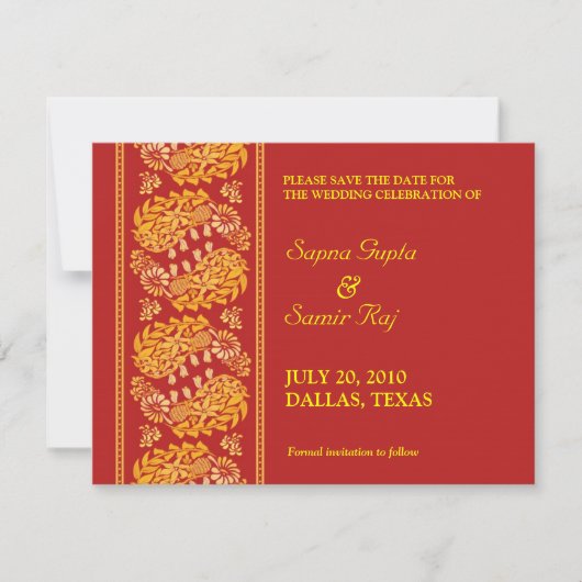 Save the Date Indian Style Card (Vorderseite)